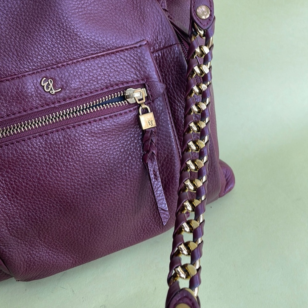 Vintage purple/gold Elliott Lucca pebbled leather crossbody bag